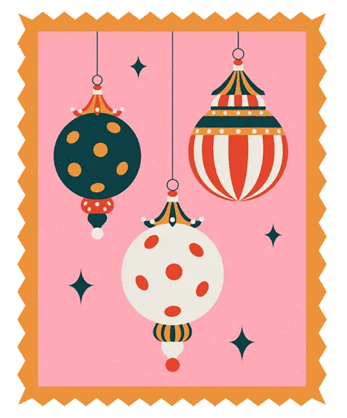Eine dekorative Briefmarke für das Weihnachtskarten schreiben