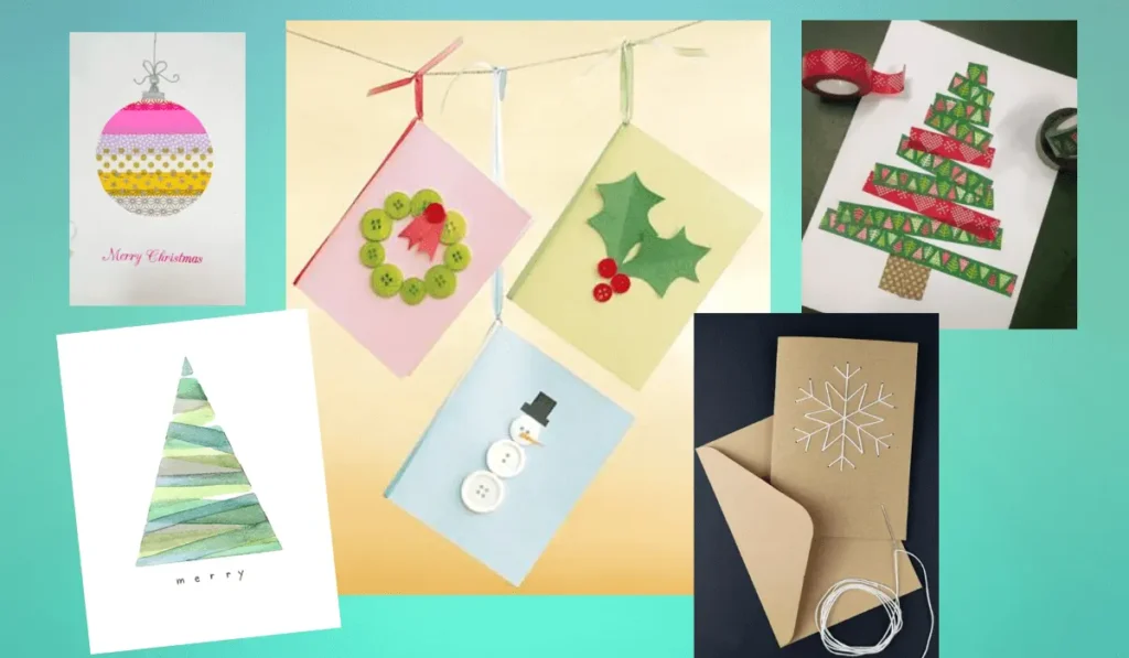 Eine Auswahl von Ideen für Weihnachtskarten von Pinterest