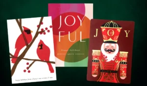 Drei schöne Weihnachtskarten zum Schreiben von minted.com