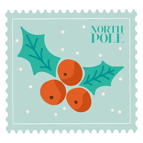 Eine Vintage-Briefmarke für deine Weihnachtskarten