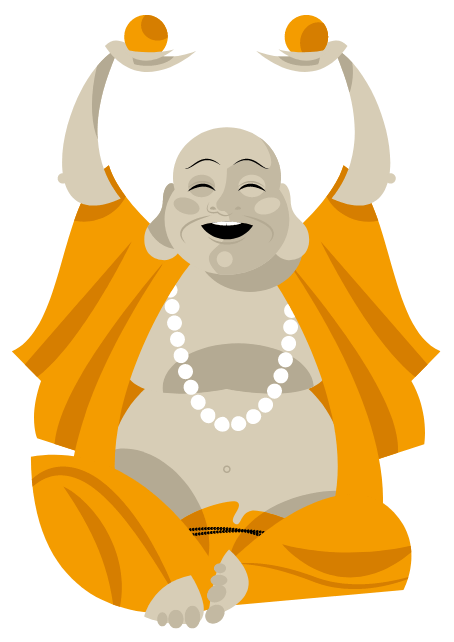 Eine Illustration eines Buddhas als Beipiel für eine Gründerin, die den Sinn in ihrer Arbeit gesucht hat.