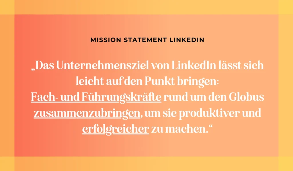 Das Mission Statement von LinkedIn