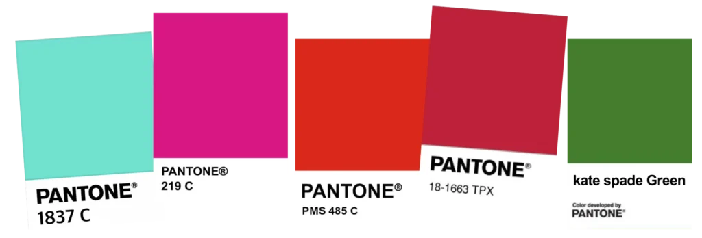 Verschiedene Pantonefarbkärtchen