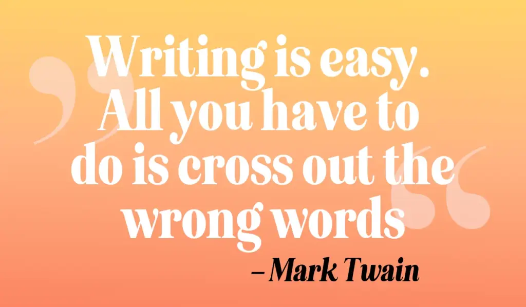 Mark Twain Zitat übers Schreiben