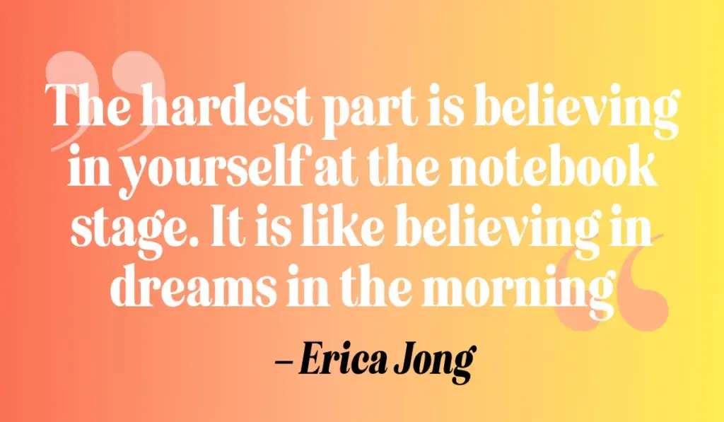 Ein Zitat übers Schreiben von Erica Jong